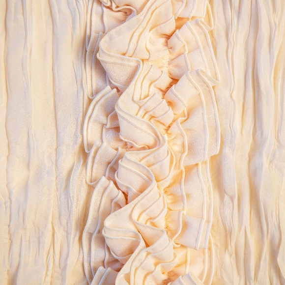 Vintage Ruffled Fringe Cream Tank Top - Picture 7 of 7